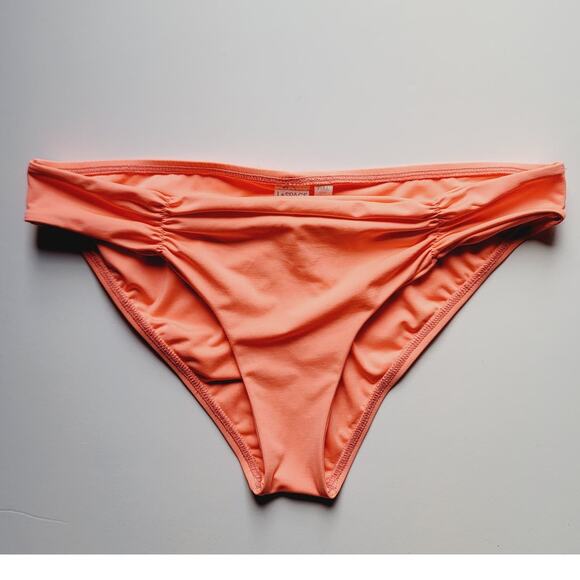 L*Space Monique Full Bottom Cut Bikini Bottom Bright Coral Large - Picture 2 of 7